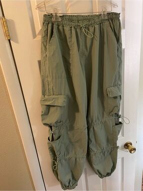 Green Cargo Windbreaker Joggers
